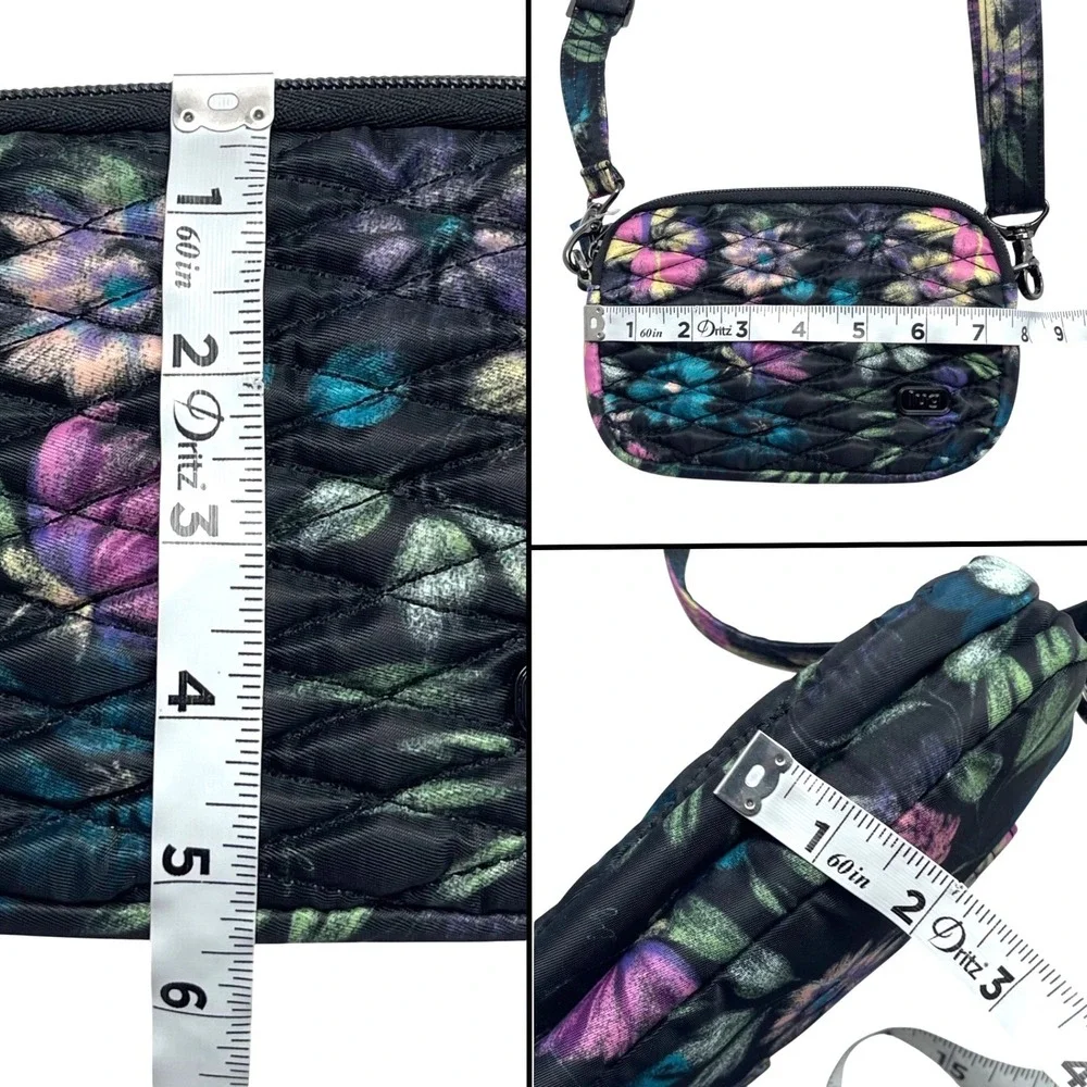 Lug Crossbody Bag NWOT Coupe Convertible‎ Quilted Bloom Black Floral Small